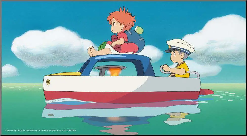STUDIO GHIBLI - Ponyo and Sosuke Wood Panel - Figurine